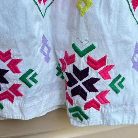 Anthropologie NWT Dress White Embroidered Bohemian XL Colorful - Picture 7 of 9